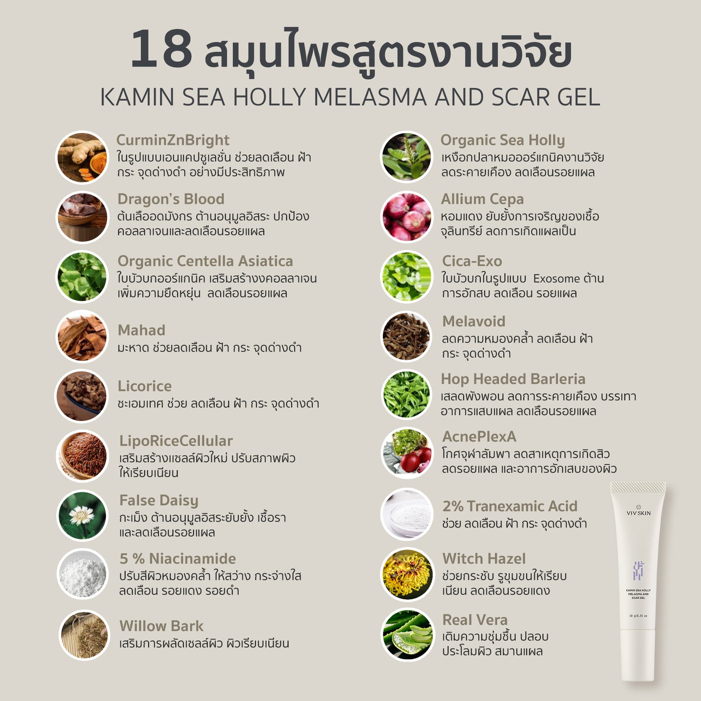 วิฟ สกิน ขมิ้น ซี ฮอลลี เมลาสม่า แอนด์ สการ์ เจล